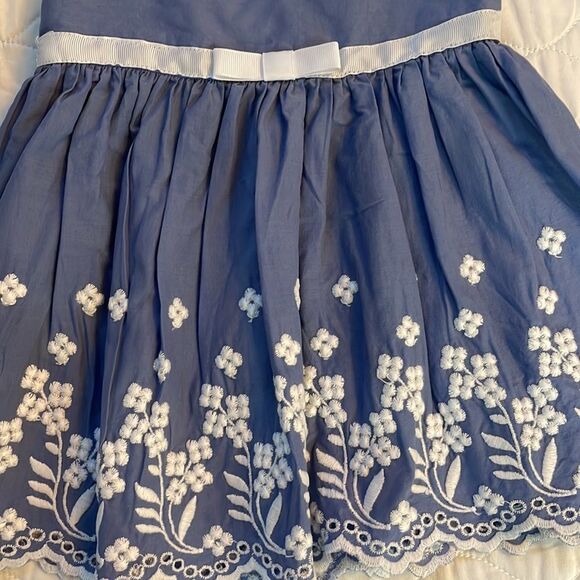 Chenault Girl's Embroidered Floral Blue Dress Size 18 Months - Picture 3 of 6